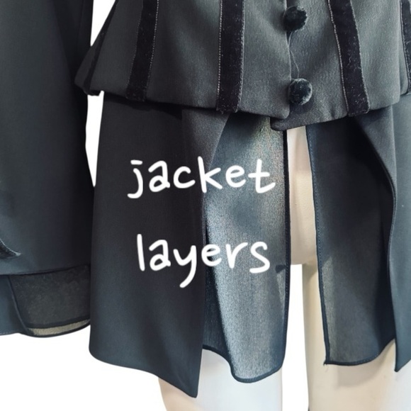 Caché Annie Reva Black Corset Jacket + Skirt Size 4 Steampunk Gothic Victorian - Picture 9 of 13